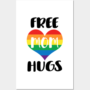 Free Mom Hugs - Black Text Posters and Art